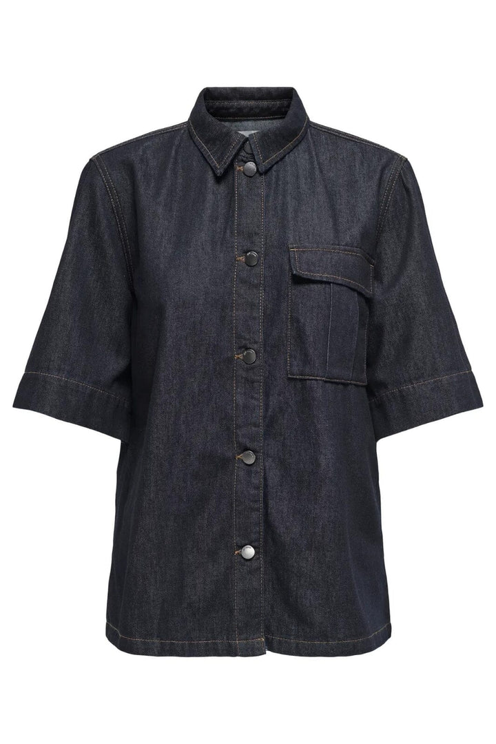 JDY - Jdysansa Ss Oversize Shirt Db - 4743462 Dark Blue Denim