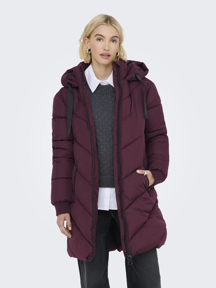 JDY - Jdyskylar Life Hood Jacket - 4892093 Fig Black Jakker 