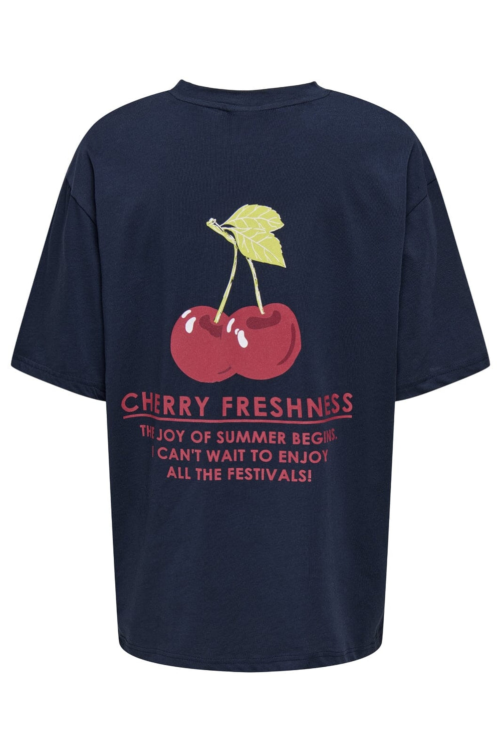 JDY - Jdytinnna S/S Print T-Shirt - 4924452 Navy Blazer Cherry Print/Navy Blazer
