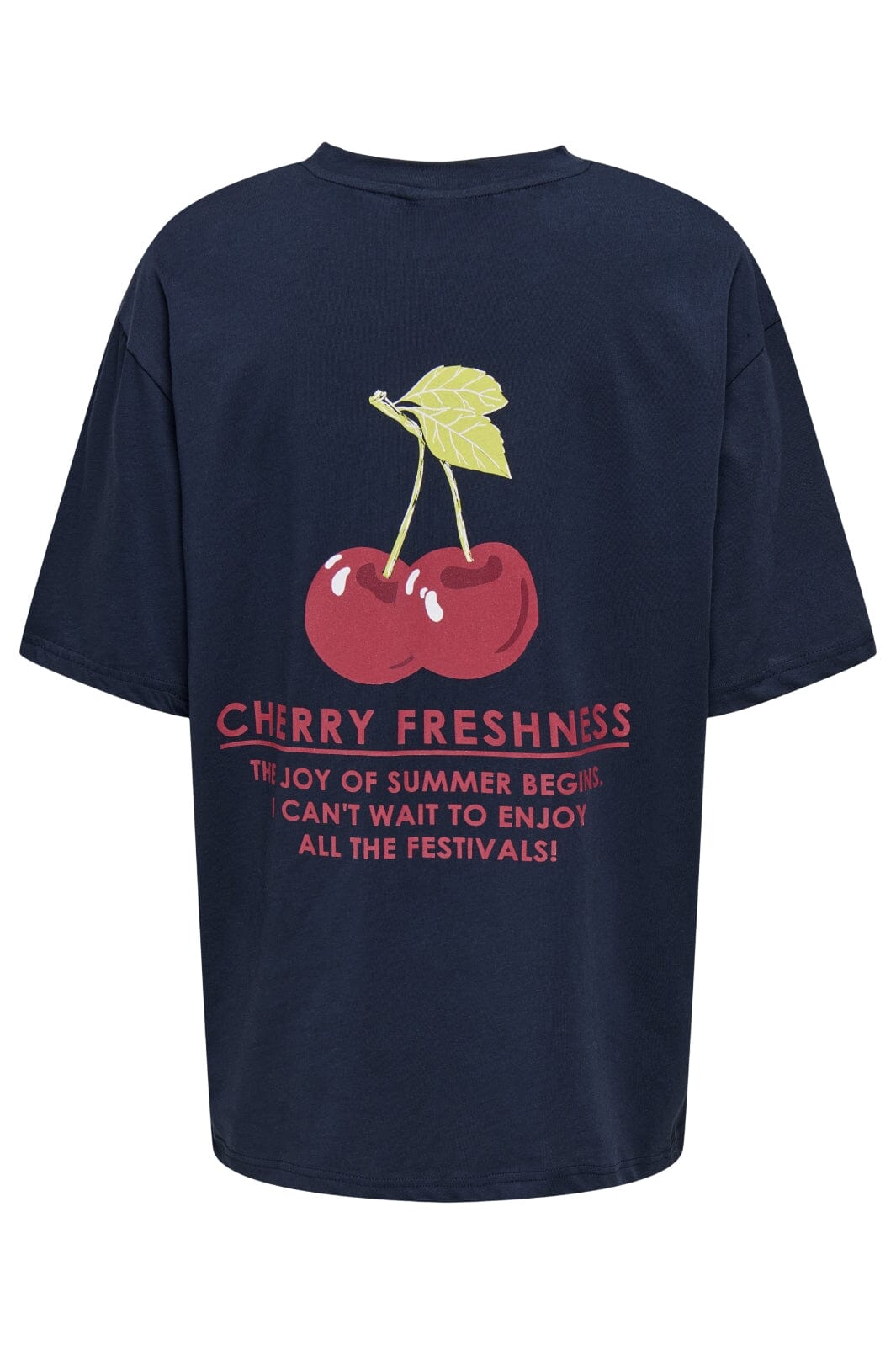 JDY - Jdytinnna S/S Print T-Shirt - 4924452 Navy Blazer Cherry Print/Navy Blazer