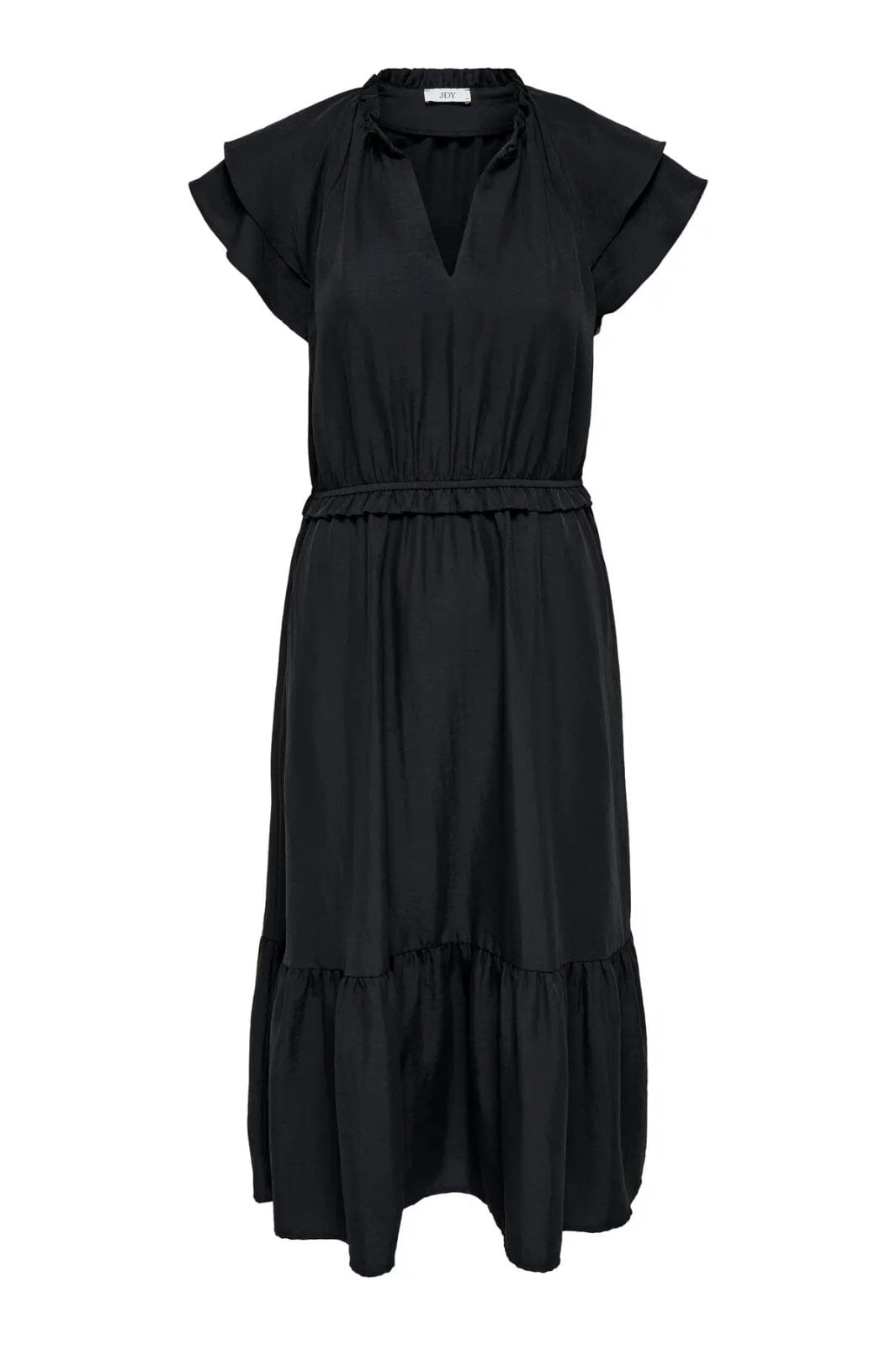 JDY - Jdytrain S/L Frill Midi Dress - 4894074 Black