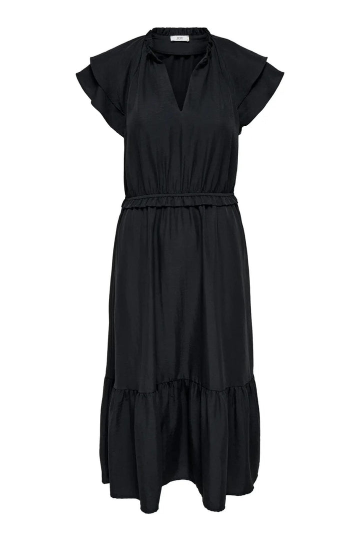 JDY - Jdytrain S/L Frill Midi Dress - 4894074 Black