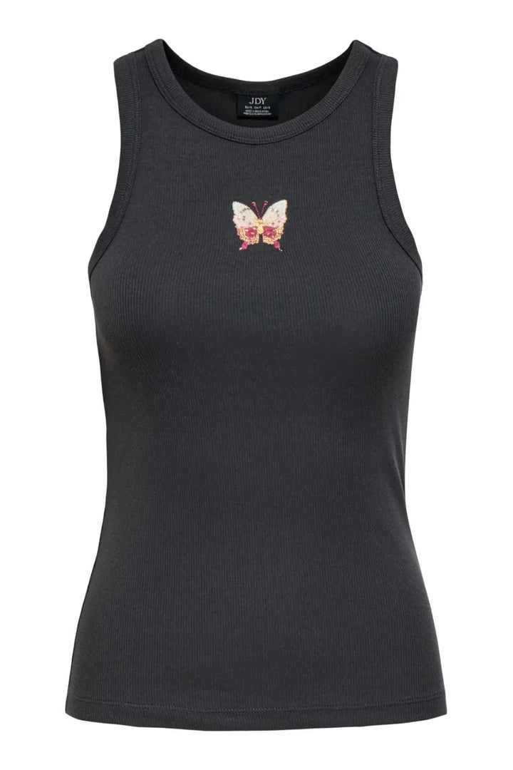 JDY - Jdytulle Life Emb Tank Top - 5047563 Phantom Emb Butterfly Tank Top 