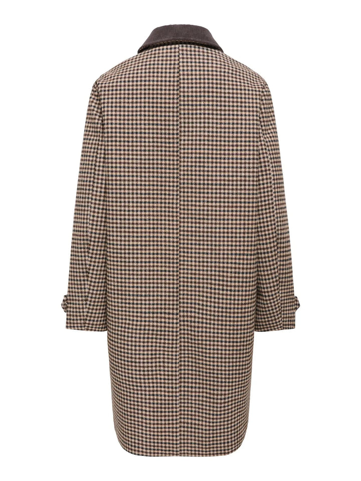 JDY - Jdyvalerie Check Coat Yfm - 5044326 Iced Coffee Black And Chocolate Torte Frakker 