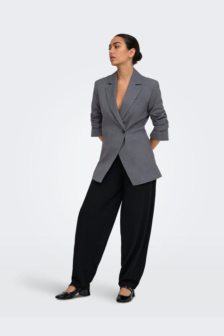 JDY - Jdyvalerie L/S Fitted Blazer - 5082542 Dark Grey Melange
