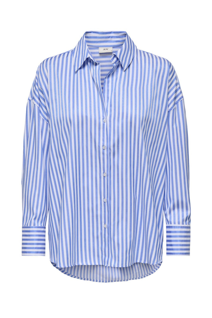JDY - Jdyvesper L/S Loose Shirt - 4658100 Cloud Dancer Cornflower Blue Skjorter 