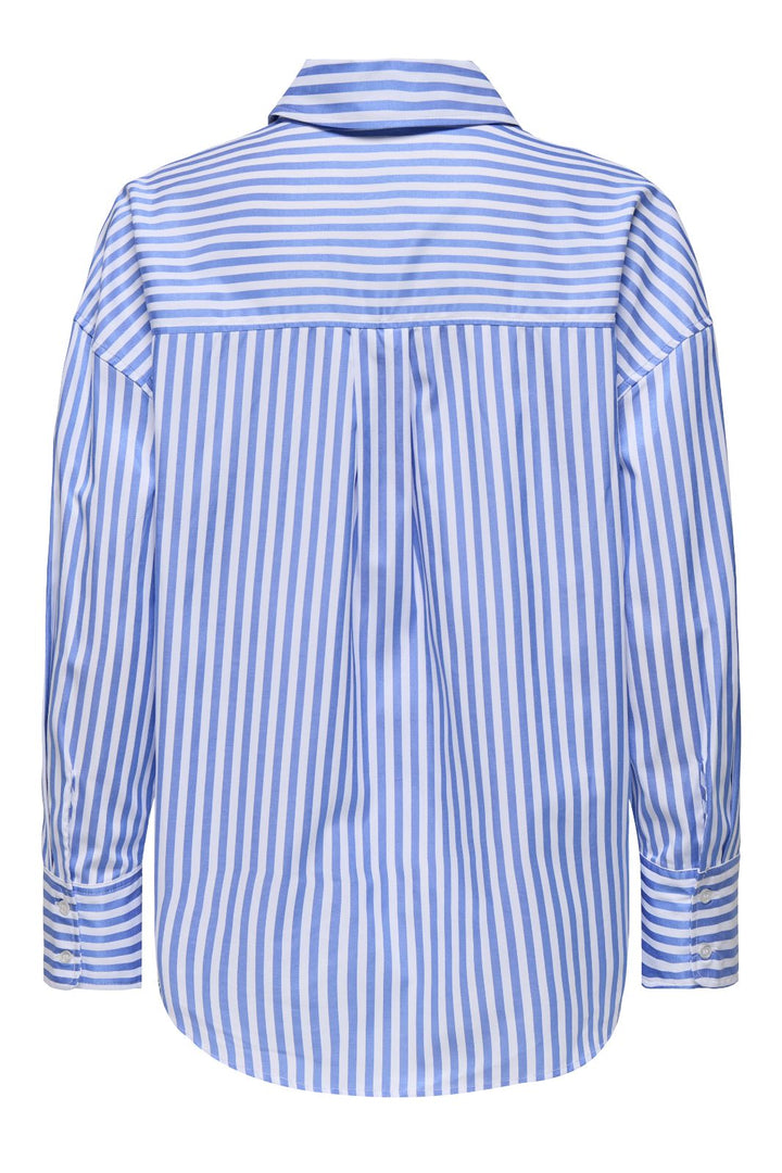 JDY - Jdyvesper L/S Loose Shirt - 4658100 Cloud Dancer Cornflower Blue Skjorter 