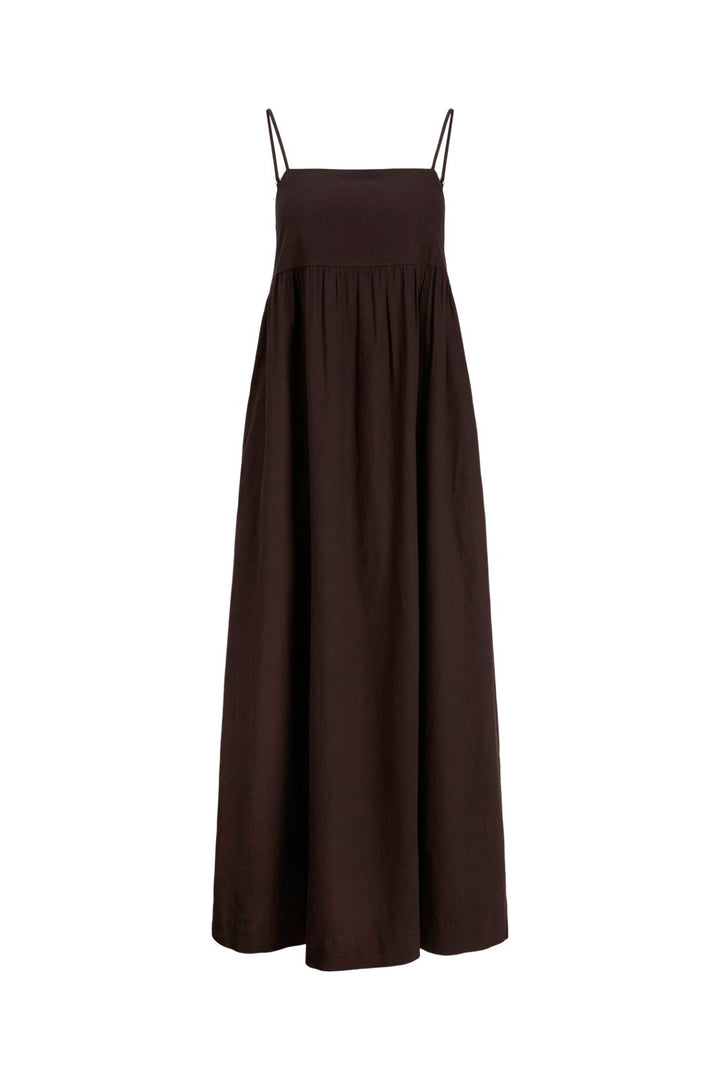 Jjxx - Jxalmira Linen Blend Long Dress - 4906548 Seal Brown