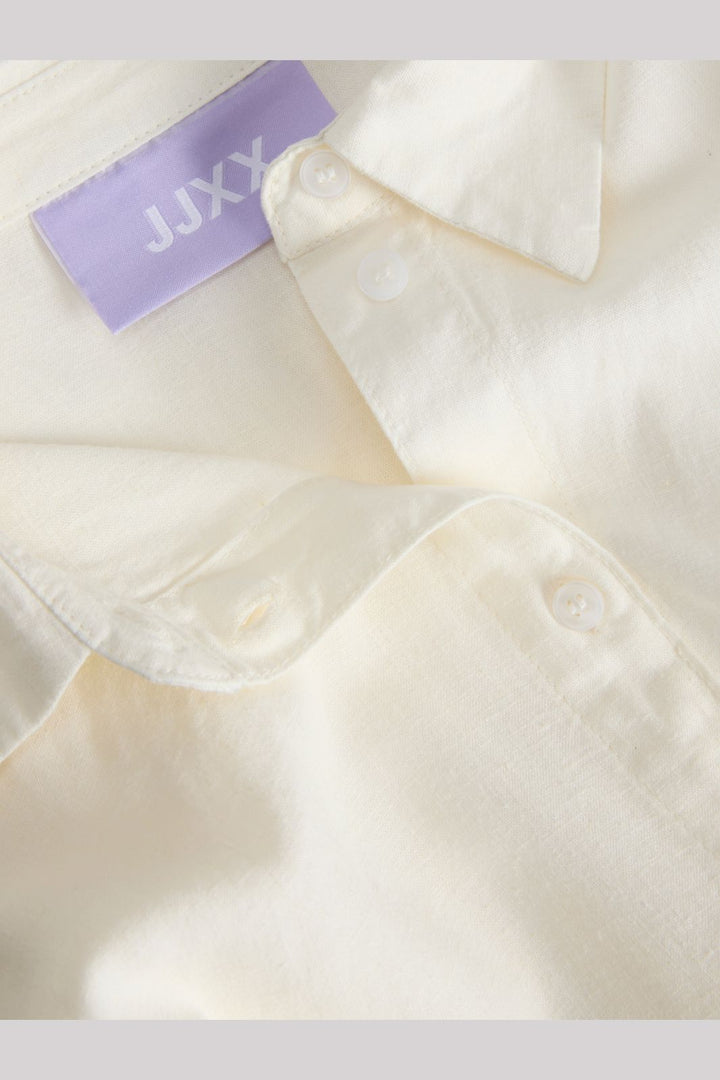 Jjxx - Jxalmira Linen Blend Ls Shirt Ln - 4906558 Blanc De Blanc