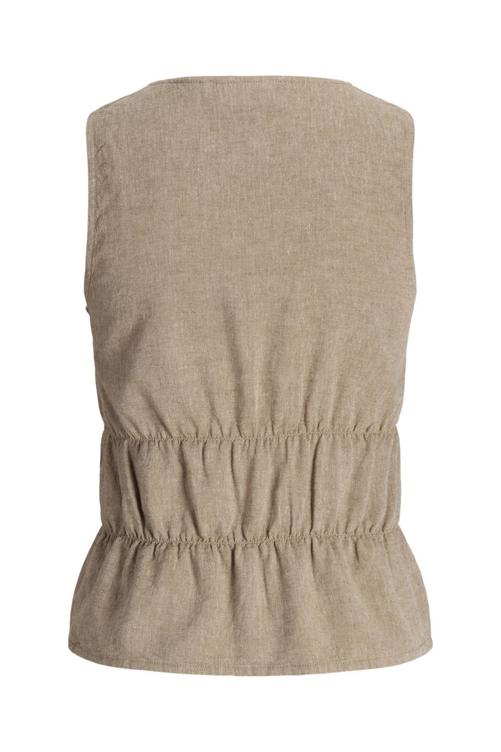 Jjxx - Jxalmira Linen Blend Tie Sl Top Ln - 4975121 Silver Mink