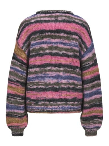 Jjxx - Jxamelia Crew Neck Knit - 4841933 Barberry /Multi Color Strikbluser 