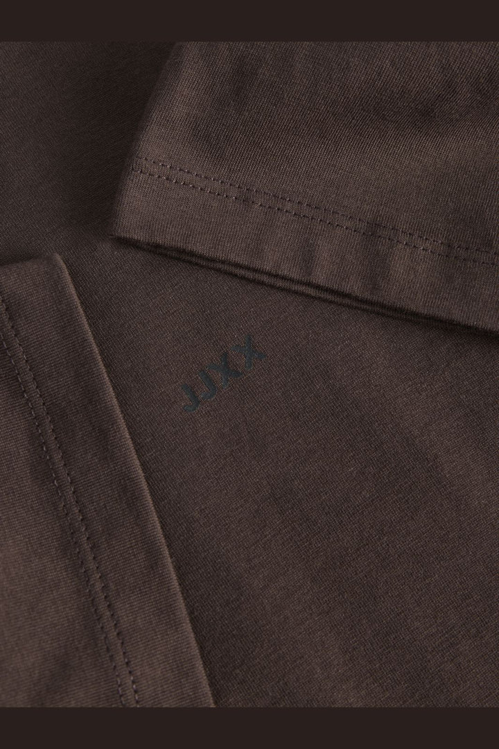 Jjxx - Jxandrea Loose Ss Logo Tee - 4943125 Seal Brown Black Logo Print