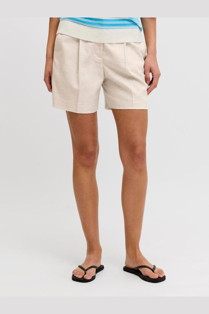 Jjxx - Jxaya Structured Wide Shorts Tlr Sn - 4919610 Feather Gray White Melange