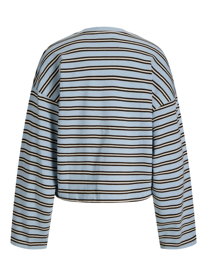 Jjxx - Jxbillie Loose Ls Stripe Sweat Swt - 5093801 Skyway Vanilla Ice/Demitasse Bluser 