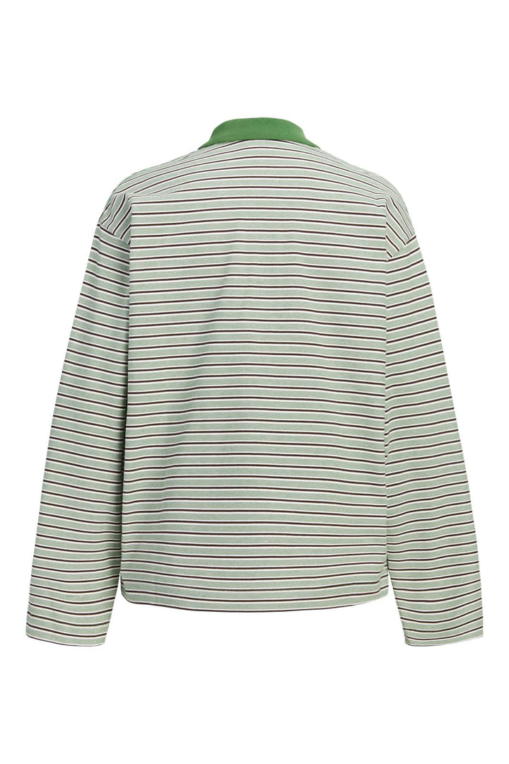 Jjxx - Jxella Ls Stripe Polo - 5126324 Cloud Dancer Artichoke Green