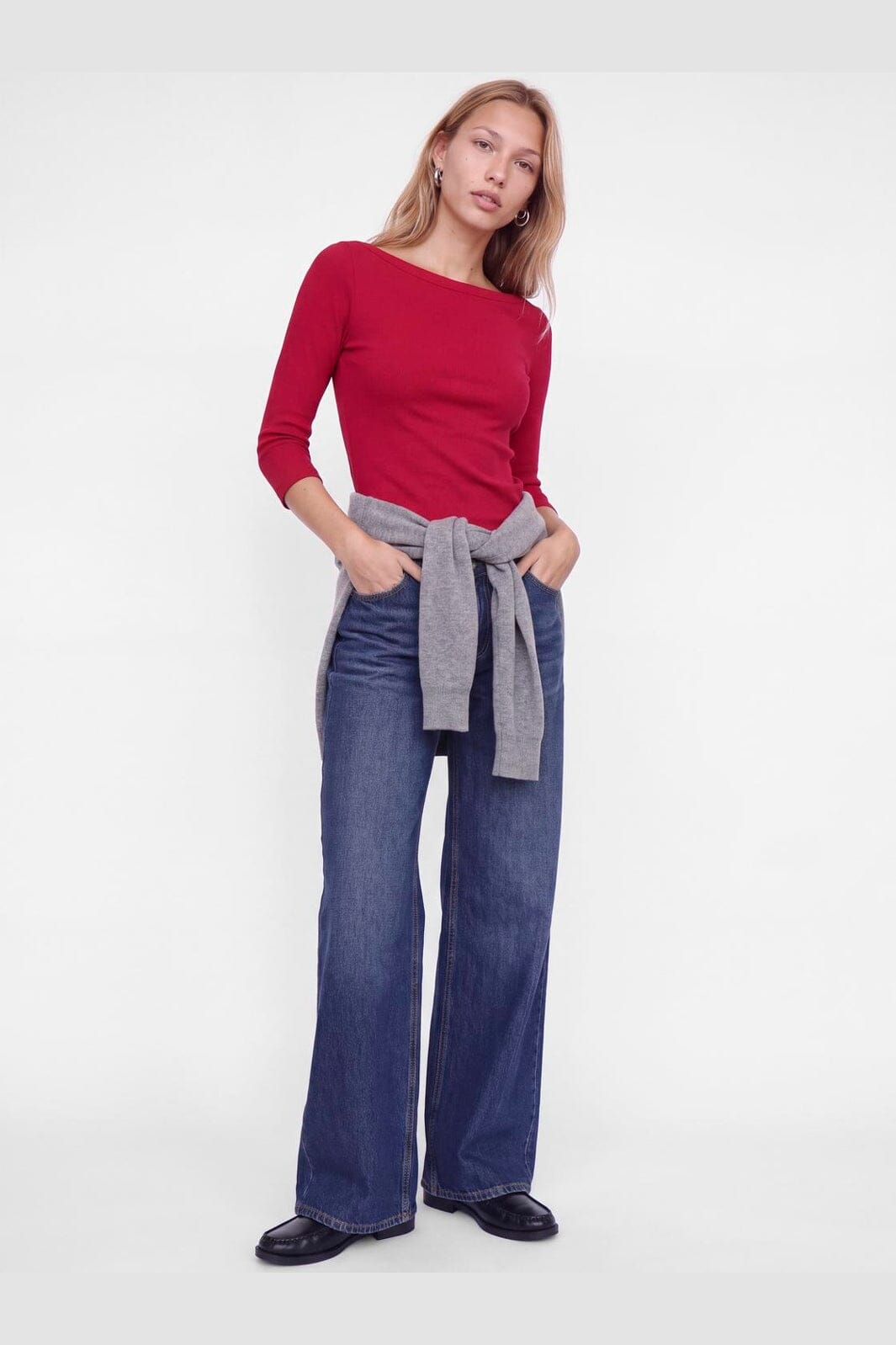 Jjxx - Jxfifi Str 3/4 Boatneck Top - 5144848 Tango Red
