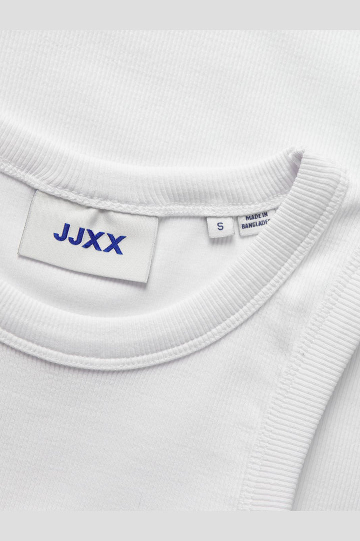 Jjxx - Jxforest Str Sl Logo Rib Top Styd - 4663973 Bright White Jjxx Logo