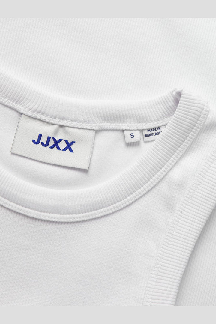 Jjxx - Jxforest Str Sl Logo Rib Top Styd - 4663973 Bright White Jjxx Logo