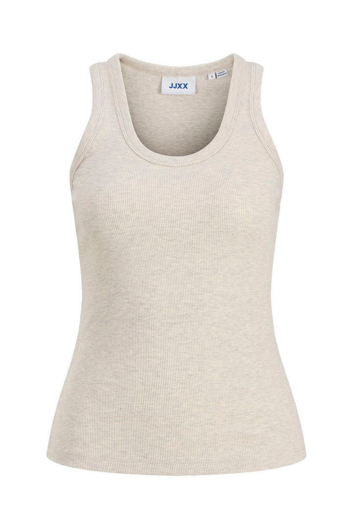 Jjxx - Jxfrida Sl U-Neck Top - 5018836 Oatmeal Melange