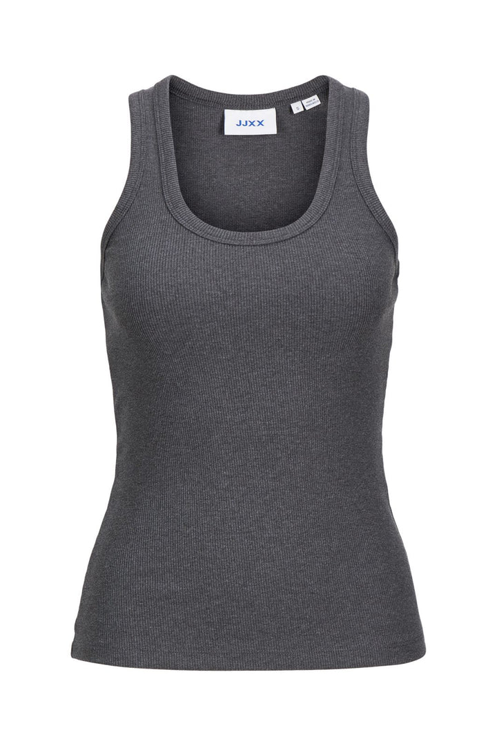 Jjxx - Jxfrida Sl U-Neck Top - 5037762 Dark Grey Melange