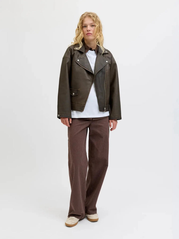 Jjxx - Jxfrida Washed Biker Jkt Sn - 4773973 Bracken Washed Jakker 