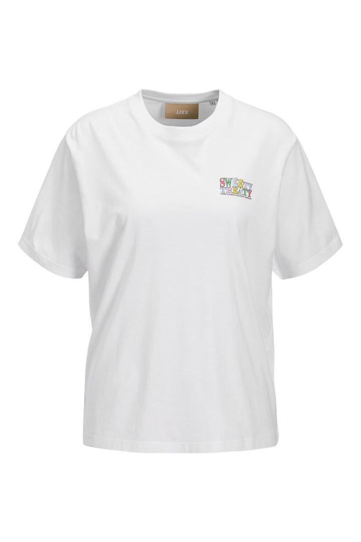 Jjxx - Jxfriendly Loose Ss Tee Tg - 4851556 Bright White Sweety Treaty