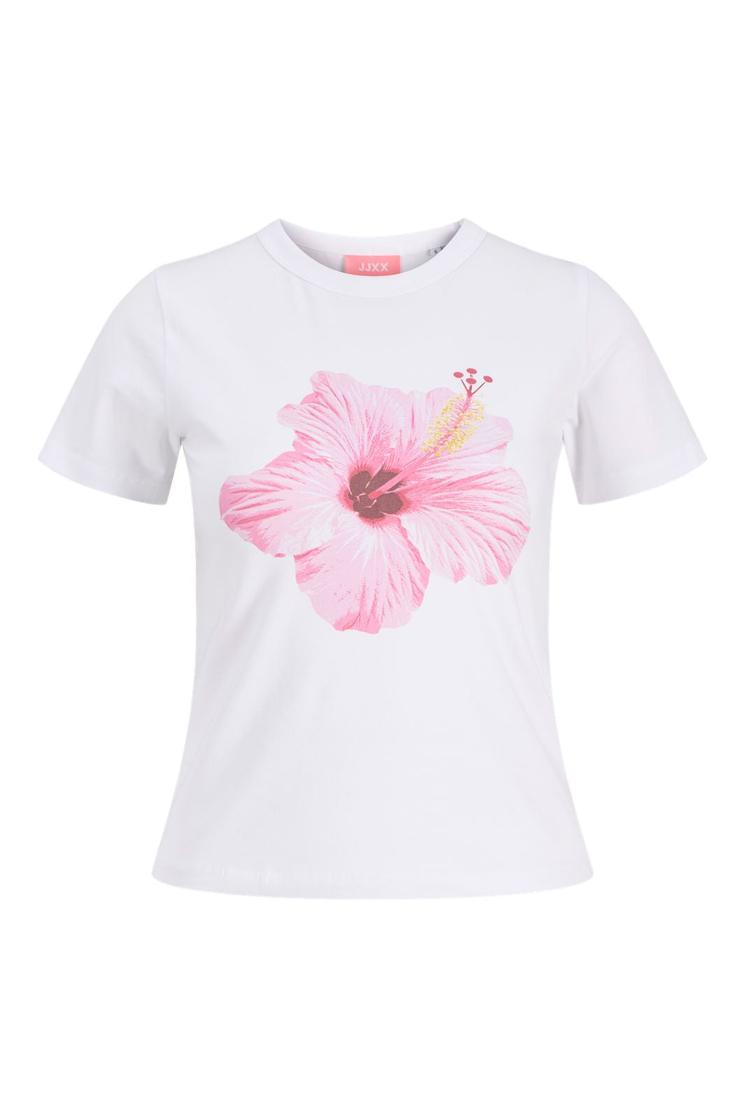 Jjxx - Jxgigi Str Ss Print Tee - 4980059 Bright White Hibiscus Flower