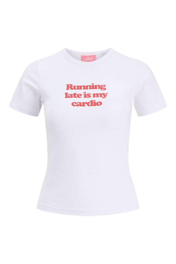Jjxx - Jxgigi Str Ss Print Tee Stydaw25 - 5059616 Bright White Running Late
