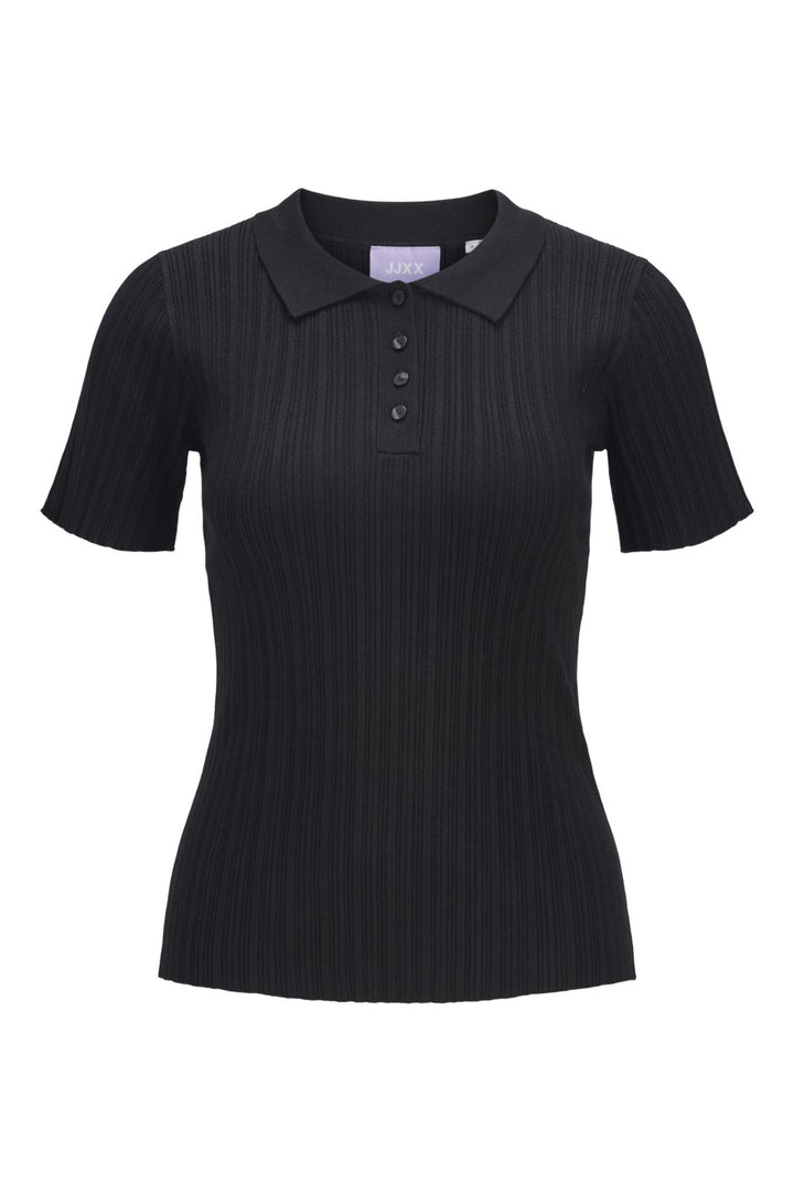 Jjxx - Jxhadley Tight Ss Polo Knit - 4791542 Black