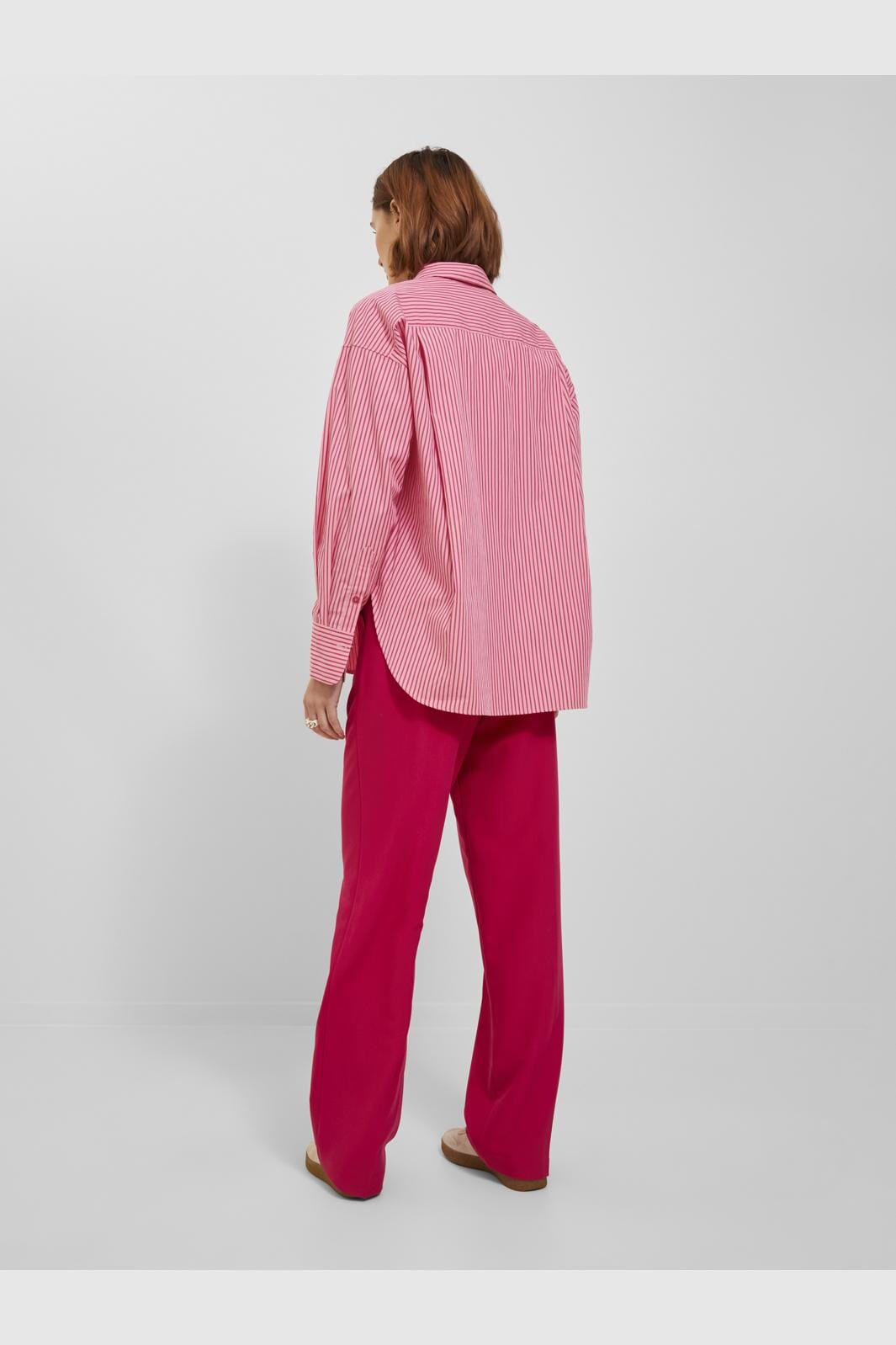 Jjxx - Jxjamie Ls Relaxed Poplin Shirt - 4235856 Cerise Stripe