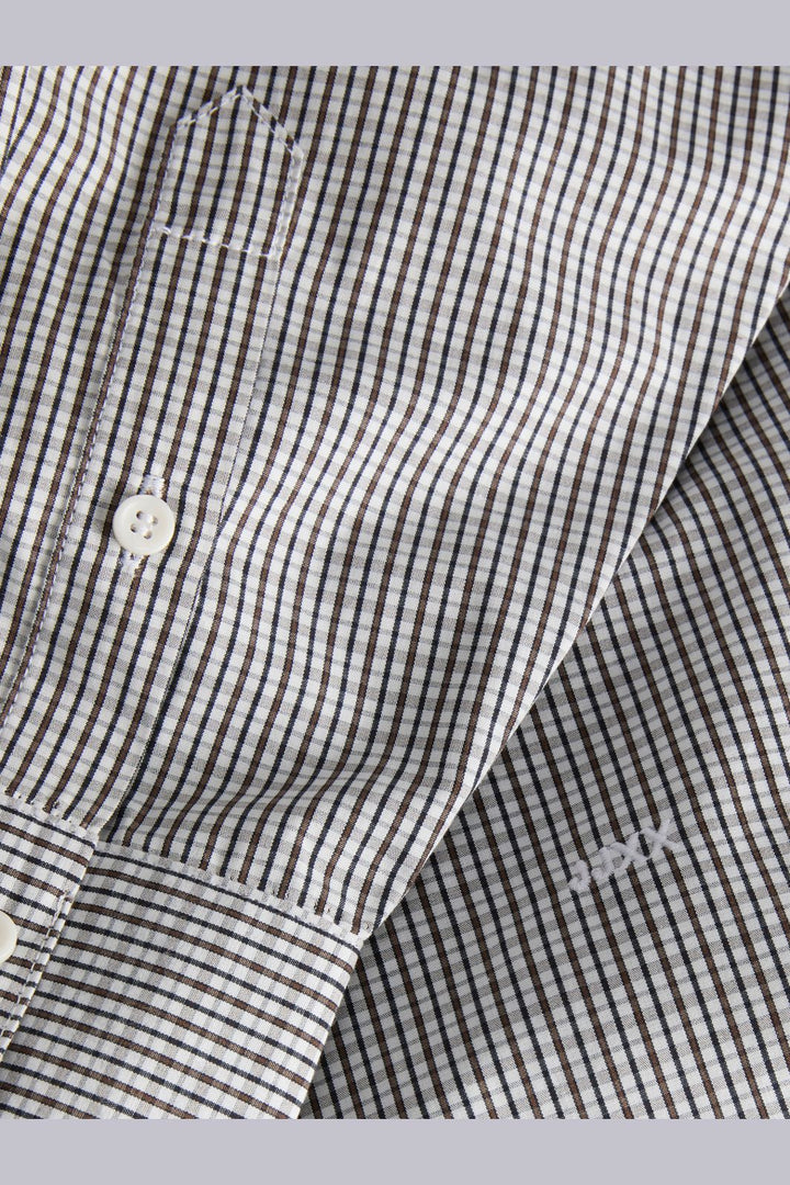 Jjxx - Jxjamie Ls Relaxed Poplin Shirt - 5040518 Demitasse Black/ White