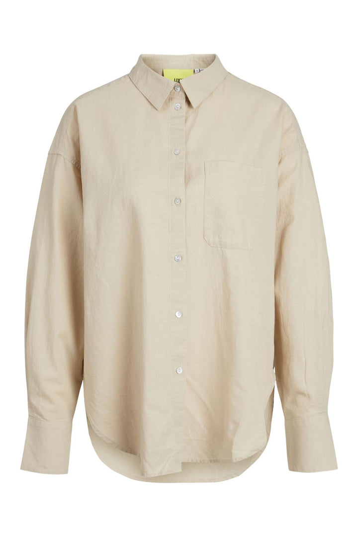 Jjxx - Jxjamie Ls Rlx Linen Blend Shirt Sn - 4388900 Cement