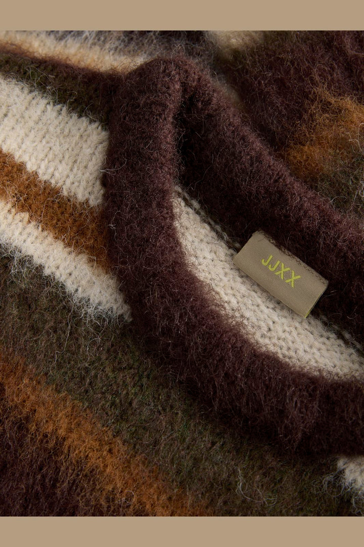 Jjxx - Jxjoe Crew Neck Knit - 5148589 Fudge /Multi Stripes