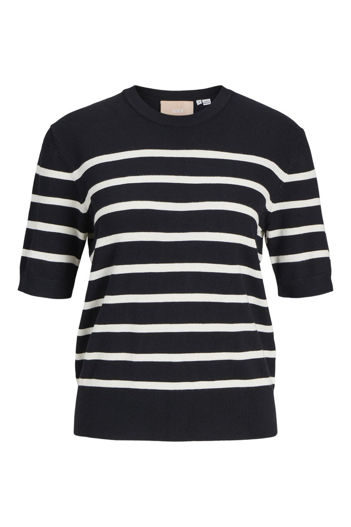 Jjxx - Jxlayla Comfy Ss Knit - 4480602 Black /Vanilla Ice