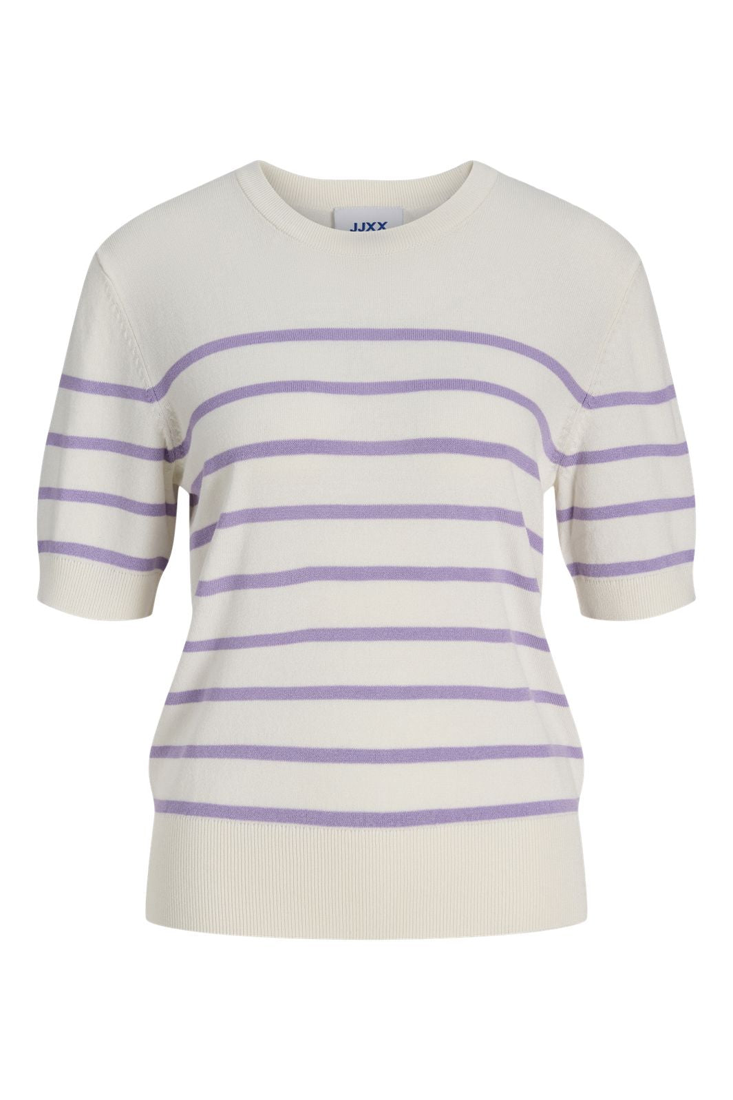 Jjxx - Jxlayla Comfy Ss Knit - 4916165 Vanilla Ice /Purple Rose