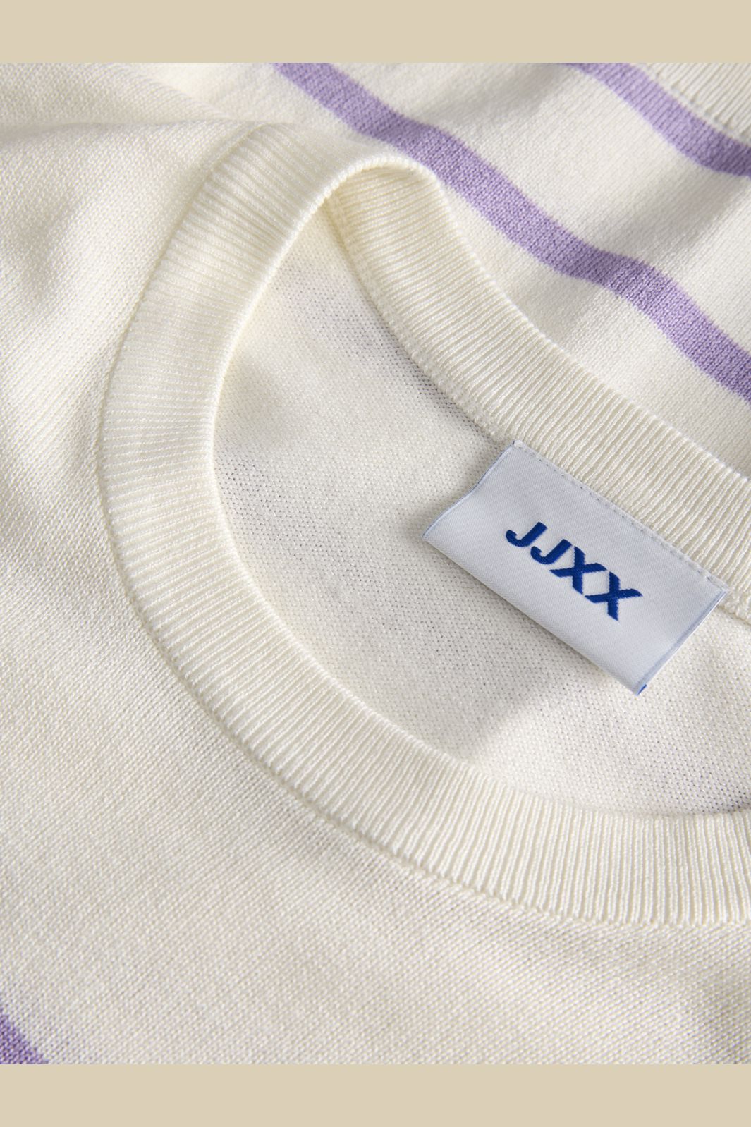 Jjxx - Jxlayla Comfy Ss Knit - 4916165 Vanilla Ice /Purple Rose