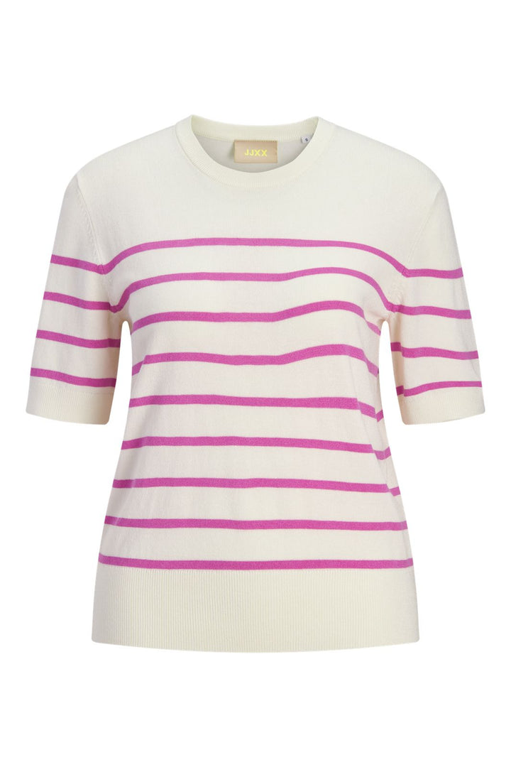 Jjxx - Jxlayla Comfy Ss Knit - 4948165 Vanilla Ice /Fiji Flower