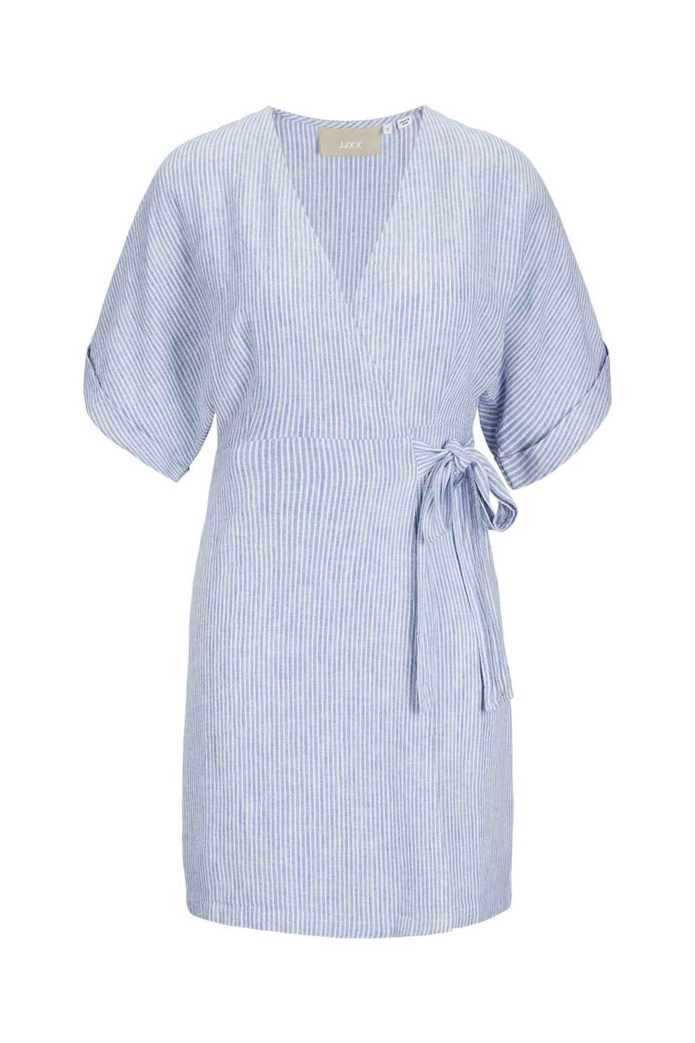 Jjxx - Jxraya Linen Blend Wrap Dress - 4523055 Silver Lake Blue Bone White