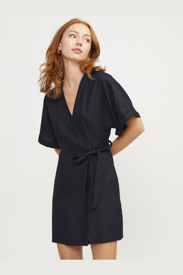 Jjxx - Jxraya Linen Blend Wrap Dress - 4523056 Black