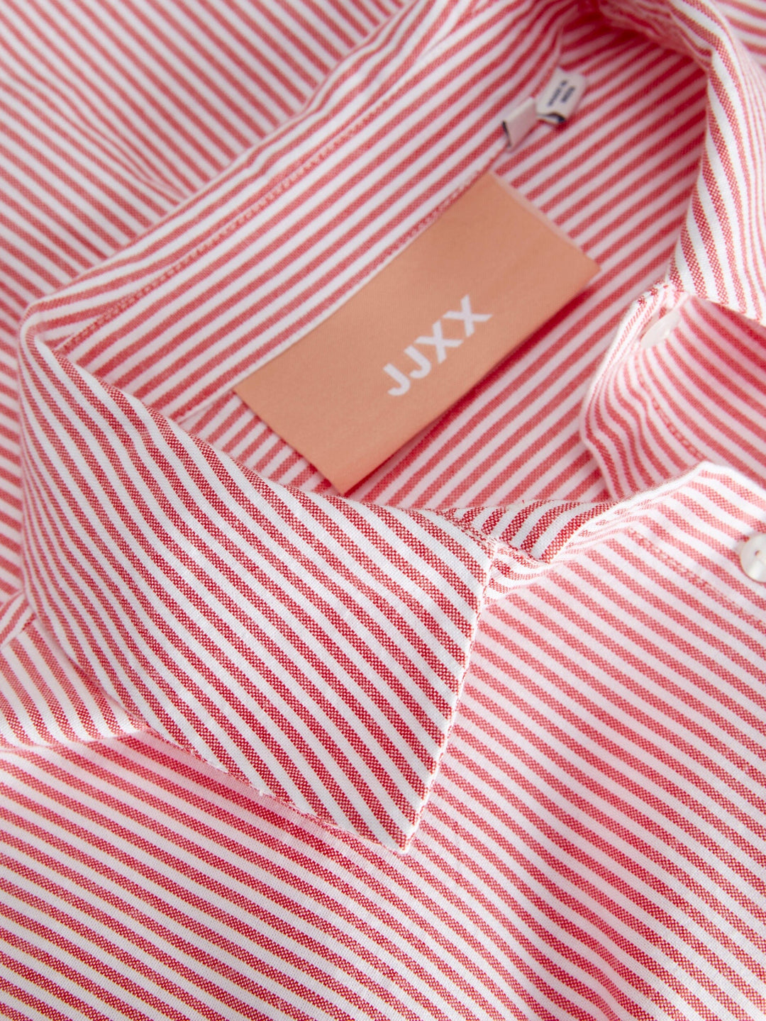 Jjxx - Jxsiva Oxford Ss Shirt - 4466989 Fiery Red Stripes Skjorter 