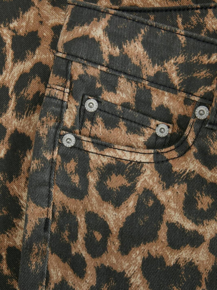 Jjxx - Jxtatiana Leo Slim Stra Pant - 4705752 Cornstalk Leopard Bukser 