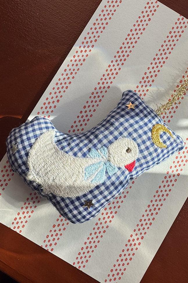 Sissel Edelbo - Stocking Goose Ornament Se 2130 - Navy Checks