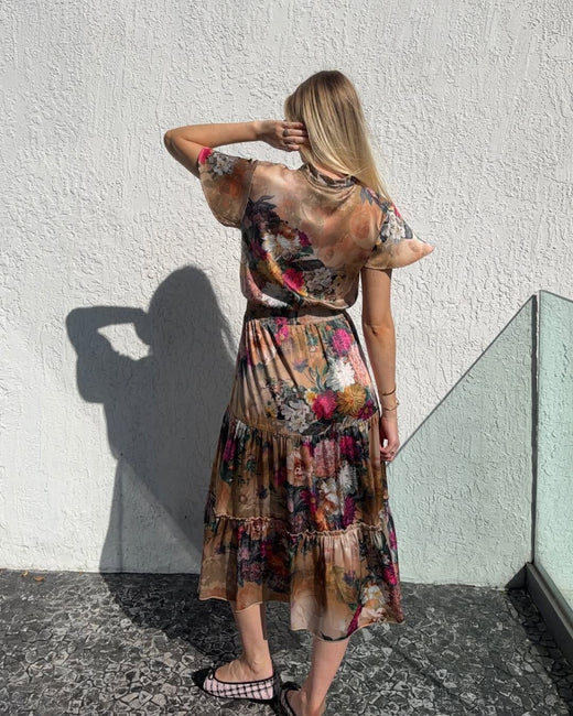 Karmamia - Aura Dress 2386 - Gold Blossom Kjoler 