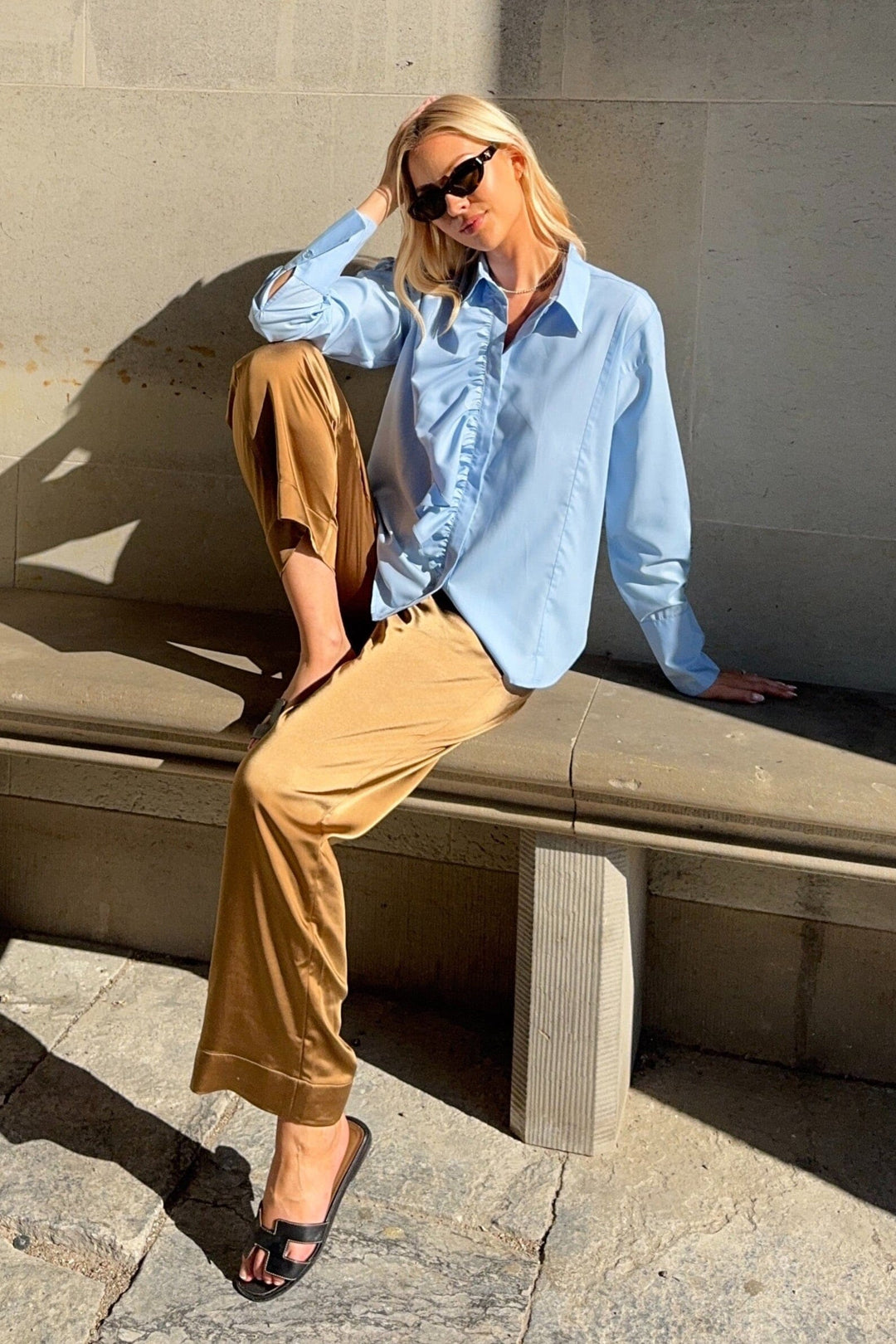Karmamia - Drew Shirt 2209 - Sky Blue Cotton Skjorter 