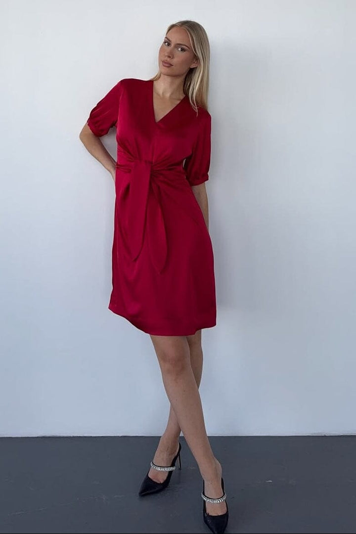 Karmamia - Faye Dress (Short) 2300 - Semi Rich Deep Red Kjoler 