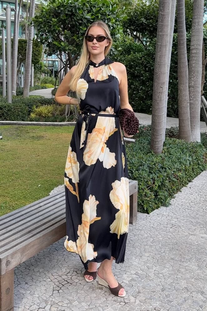 Karmamia - Heather Dress 2349 - Gold Maxi Flower Kjoler 