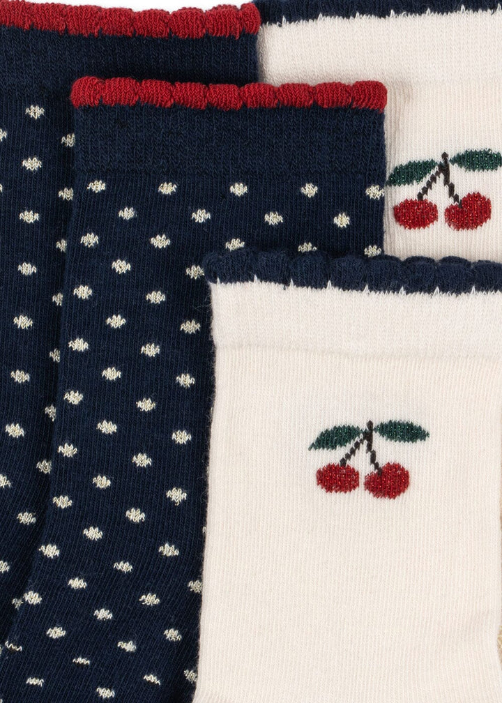 Konges Sløjd - 2 Pack Cherry Dot Socks Ks105830 - Cherry Mix
