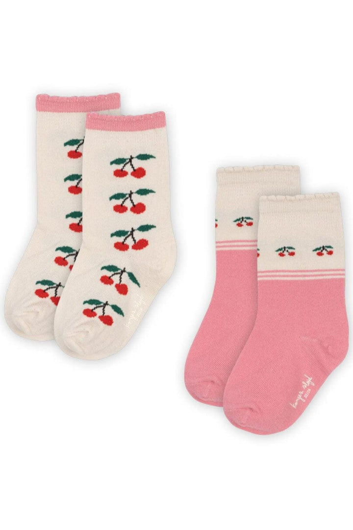 Konges Sløjd - 2 Pack Jacquard Socks Ks107617 - Cherry Mix