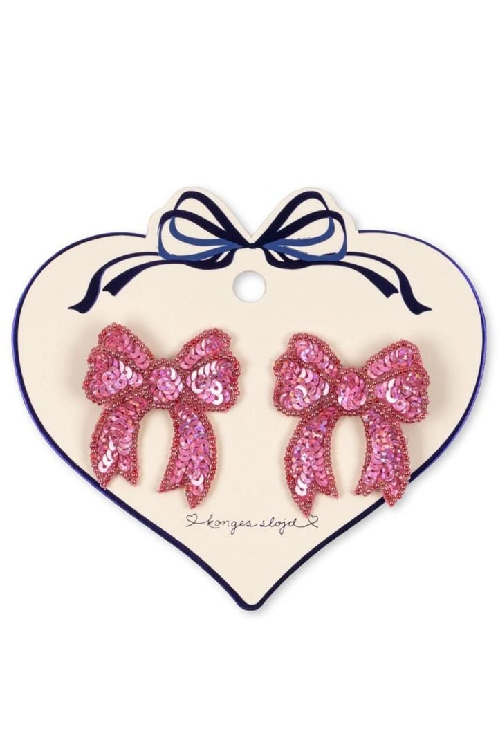 Konges Sløjd - 2 Pack Sequin Bow Hair Clip Ks103649 - Rapture Rose
