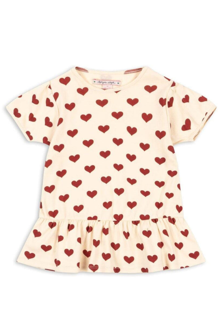 Konges Sløjd - Basic Frill Tee Gots Ks105657 - Amour Rouge